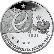 Poland 10 Zlotych Poland’s Presidency of the Council of the European Union 2011 MW Proof Y# 778 E MW 10 ZŁ RZECZPOSOOLITA POLSKA 2011 coin obverse Poland 10 Zlotych Poland’s Presidency of the Council of the European Union 2011 MW Proof Y# 778 E MW 10 ZŁ RZECZPOSOOLITA POLSKA 2011 coin obverse