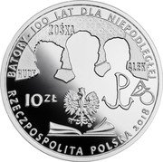 Poland 10 Zlotych Stefan Batory High School 2018 MW Proof BATORY 100 LAT DLA NIEPODLEGŁEJ 10 ZŁ MW RZECZPOSPOLITA POLSKA 2018 coin obverse Poland 10 Zlotych Stefan Batory High School 2018 MW Proof BATORY 100 LAT DLA NIEPODLEGŁEJ 10 ZŁ MW RZECZPOSPOLITA POLSKA 2018 coin obverse