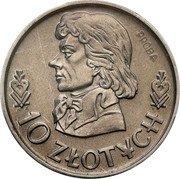 Poland 10 Zlotych (Tadeusz Kosciuszko. Proba) KM# Pr54 PRÓBA 10 ZŁOTYCH coin reverse Poland 10 Zlotych (Tadeusz Kosciuszko. Proba) KM# Pr54 PRÓBA 10 ZŁOTYCH coin reverse