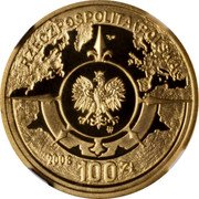 Poland 100 Zlotych 400th Anniversary of Polish Settlement in North America 2008 MW Proof Y# 657 RZECZPOSPOLITA POLSKA MW 2008 100 ZŁ coin obverse Poland 100 Zlotych 400th Anniversary of Polish Settlement in North America 2008 MW Proof Y# 657 RZECZPOSPOLITA POLSKA MW 2008 100 ZŁ coin obverse