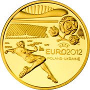 Poland 100 Zlotych UEFA European Football Championship 2012 MW Proof Y# 830 UEFA ™ EURO 2012 POLAND-UKRAINE coin reverse