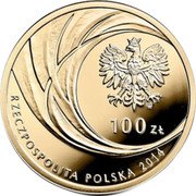 Poland 100 Zlotych Canonisation of John Paul II 2014 MW Proof Y# 921 MW 100 ZŁ RZECZPOSPOLITA POLSKA 2014 coin obverse