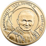 Poland 100 Zlotych Canonisation of John Paul II 2014 MW Proof Y# 921 KANONIZACJA JANA PAWŁA II 27 IV 2014 coin reverse