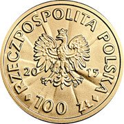 Poland 100 Zlotych Jozef Pilsudski 2015 MW Proof Y# 932 RZECZPOSPOLITA POLSKA 20 15 MW 100 ZŁ coin obverse