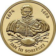 Poland 100 Zlotych Jan III Sobieski 2001 MV Proof Y# 462 1674 1696 JAN III SOBIESKI coin reverse Poland 100 Zlotych Jan III Sobieski 2001 MV Proof Y# 462 1674 1696 JAN III SOBIESKI coin reverse