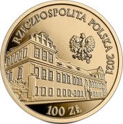 Poland 100 Zlotych The Bishop's Palace in Krakow 2021 Proof 100 ZŁ 2021 RZECZPOSPOLITA POLSKA MW coin obverse