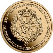 Poland 100 Złotych 230th Anniversary of the Constitution of 3 May 1791 2021 MW Proof 230. ROCZNICA KONSTYTUCJI 3 MAJA DZIEŁA ODRODZONEJ RZECZYPOSPOLITEJ coin reverse
