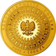Poland 1000 Zlotych Beatification of John Paul II 2011 MW Proof Y# 776 RZECZPOSPOLITA POLSKA MW 2011 1000 ZŁ coin obverse