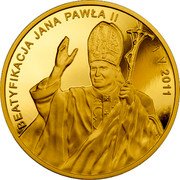 Poland 1000 Zlotych Beatification of John Paul II 2011 MW Proof Y# 776 BEATYFIKACJA JANA PAWŁA II 1 V 2011 coin reverse