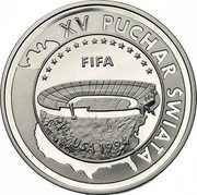 Poland 1000 Zlotych FIFA World Cup 1994 MW Proof Y# 267 XV PUCHAR ŚWIATA FIFA USA 1994 coin reverse Poland 1000 Zlotych FIFA World Cup 1994 MW Proof Y# 267 XV PUCHAR ŚWIATA FIFA USA 1994 coin reverse