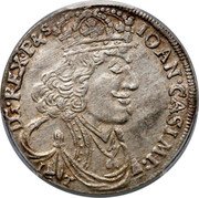 Poland 18 Groszy (Johann Casimir) IOAN CASIMI DG REX P & S coin obverse Poland 18 Groszy (Johann Casimir) IOAN CASIMI DG REX P & S coin obverse
