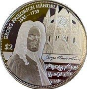 Fiji 2 Dollars Georg Friedrich Handel 2014 Proof GEORG FRIEDRICH HÄNDEL 1685-1759 $2 coin reverse Fiji 2 Dollars Georg Friedrich Handel 2014 Proof GEORG FRIEDRICH HÄNDEL 1685-1759 $2 coin reverse