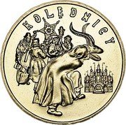 Poland 2 Zlote Carolers 2001 MW Y# 422 KOLĘDNICY coin reverse Poland 2 Zlote Carolers 2001 MW Y# 422 KOLĘDNICY coin reverse