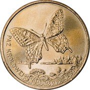Poland 2 Zlote Swallowtail Butterfly 2001 MW Y# 414 PAŹ KRÓLOWEJ - PAPILIO MACHAON coin reverse Poland 2 Zlote Swallowtail Butterfly 2001 MW Y# 414 PAŹ KRÓLOWEJ - PAPILIO MACHAON coin reverse