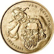 Poland 2 Zlote Jan Matejko 2002 MW Y# 444 JAN MATEJKO 1838-1893 coin reverse Poland 2 Zlote Jan Matejko 2002 MW Y# 444 JAN MATEJKO 1838-1893 coin reverse