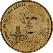 Poland 2 Zlote 110th Anniversary of the Birth of Wladyslaw Anders 2002 MW Y# 440 GEN. BRONI WŁADYSŁAW ANDERS 1892-1970 coin reverse Poland 2 Zlote 110th Anniversary of the Birth of Wladyslaw Anders 2002 MW Y# 440 GEN. BRONI WŁADYSŁAW ANDERS 1892-1970 coin reverse