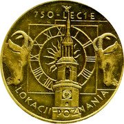 Poland 2 Zlote 750th Anniversary of the Granting Municipal Rights to Poznan 2003 MW Y# 447 750 LECIE LOKACJI POZNANIA coin reverse Poland 2 Zlote 750th Anniversary of the Granting Municipal Rights to Poznan 2003 MW Y# 447 750 LECIE LOKACJI POZNANIA coin reverse
