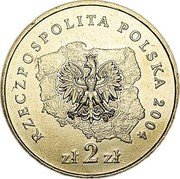 Poland 2 Zlote Lodz Voivodeship 2004 MW Y# 487 RZECZPOSPOLITA POLSKA 2004 MW ZŁ 2 ZŁ coin obverse Poland 2 Zlote Lodz Voivodeship 2004 MW Y# 487 RZECZPOSPOLITA POLSKA 2004 MW ZŁ 2 ZŁ coin obverse