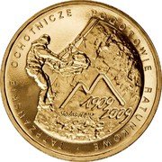 Poland 2 Zlote 100th Anniversary of the Establishment of the Voluntary Tatra Mountains Rescue Service 2009 MW Y# 697 TATRZANSKIE OCHOTNICZE POGOTOWIE RATUNKOWE 1909 2009 STO LAT TOPR KK coin reverse Poland 2 Zlote 100th Anniversary of the Establishment of the Voluntary Tatra Mountains Rescue Service 2009 MW Y# 697 TATRZANSKIE OCHOTNICZE POGOTOWIE RATUNKOWE 1909 2009 STO LAT TOPR KK coin reverse