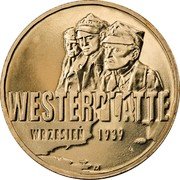 Poland 2 Zlote 70th Anniversary of the Battle of Westerplatte 2009 MW Y# 694 WESTERPLATTE WRZESIEŃ 1939 KK coin reverse Poland 2 Zlote 70th Anniversary of the Battle of Westerplatte 2009 MW Y# 694 WESTERPLATTE WRZESIEŃ 1939 KK coin reverse