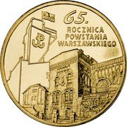 Poland 2 Zlote 65th Anniversary of the Warsaw Uprising 2009 MW Y# 687 65. ROCZNICA POWSTANIA WARSZAWSKIEGO coin reverse Poland 2 Zlote 65th Anniversary of the Warsaw Uprising 2009 MW Y# 687 65. ROCZNICA POWSTANIA WARSZAWSKIEGO coin reverse