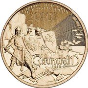 Poland 2 Zlote Battles of Grunwald and Kluszyn 2010 MW Y# 732 1410 2010 GRUNWALD 1410 RK coin reverse Poland 2 Zlote Battles of Grunwald and Kluszyn 2010 MW Y# 732 1410 2010 GRUNWALD 1410 RK coin reverse