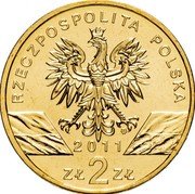 Poland 2 Zlote European Badger 2011 MW Y# 762 RZECZPOSPOLITA POLSKA 2011 MW ZŁ 2 ZŁ coin obverse Poland 2 Zlote European Badger 2011 MW Y# 762 RZECZPOSPOLITA POLSKA 2011 MW ZŁ 2 ZŁ coin obverse