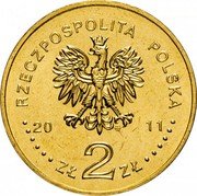 Poland 2 Zlote Cities of Poland. Kalisz 2011 MW Y# 806 RZECZPOSPOLITA POLSKA 2011 MW ZŁ 2 ZŁ coin obverse Poland 2 Zlote Cities of Poland. Kalisz 2011 MW Y# 806 RZECZPOSPOLITA POLSKA 2011 MW ZŁ 2 ZŁ coin obverse