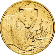 Poland 2 Zlote European Badger 2011 MW Y# 762 BORSUK MELES MELES coin reverse Poland 2 Zlote European Badger 2011 MW Y# 762 BORSUK MELES MELES coin reverse