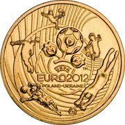 Poland 2 Zlote European Football Championship 2012 MW Y# 823 UEFA TM EURO 2012 POLAND-UKRAINE coin reverse Poland 2 Zlote European Football Championship 2012 MW Y# 823 UEFA TM EURO 2012 POLAND-UKRAINE coin reverse