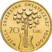 Poland 2 Zlote 20th Anniversary of Great Orchestra of Christmas Charity 2012 MW Y# 809 WIELKA ORKIESTRA ŚWIĄTECZNEJ POMOCY 20 LAT coin reverse Poland 2 Zlote 20th Anniversary of Great Orchestra of Christmas Charity 2012 MW Y# 809 WIELKA ORKIESTRA ŚWIĄTECZNEJ POMOCY 20 LAT coin reverse