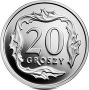 Poland 20 Groszy 100th Anniversary of Zloty 2019 Proof 20 GROSZY coin reverse Poland 20 Groszy 100th Anniversary of Zloty 2019 Proof 20 GROSZY coin reverse