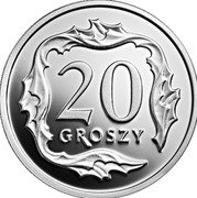 Poland 20 Groszy One Hundred Years of the Zloty. Eagle within a circle 2019 MW Proof; all in proof set 20 GROSZY coin reverse Poland 20 Groszy One Hundred Years of the Zloty. Eagle within a circle 2019 MW Proof; all in proof set 20 GROSZY coin reverse