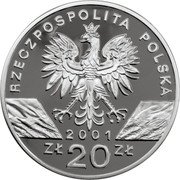 Poland 20 Zlotych Swallowtail 2001 MW Proof Y# 415 RZECZPOSPOLITA POLSKA MW 2001 ZŁ 20 ZŁ coin obverse Poland 20 Zlotych Swallowtail 2001 MW Proof Y# 415 RZECZPOSPOLITA POLSKA MW 2001 ZŁ 20 ZŁ coin obverse