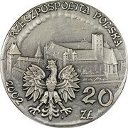Poland 20 Zlotych Malbork Castle 2002 MW Y# 457 RZECZPOSPOLITA POLSKA 2002 20 ZŁ MW coin obverse Poland 20 Zlotych Malbork Castle 2002 MW Y# 457 RZECZPOSPOLITA POLSKA 2002 20 ZŁ MW coin obverse