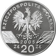 Poland 20 Zlotych Eurasian Eagle-owl 2005 MW Proof Y# 531 RZECZPOSPOLITA POLSKA MW 2005 ZŁ 20 ZŁ coin obverse Poland 20 Zlotych Eurasian Eagle-owl 2005 MW Proof Y# 531 RZECZPOSPOLITA POLSKA MW 2005 ZŁ 20 ZŁ coin obverse