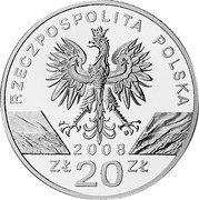 Poland 20 Zlotych Peregrine Falcon 2008 MW Proof Y# 637 RZECZPOSPOLITA POLSKA 2008 ZŁ 20 ZŁ MW coin obverse Poland 20 Zlotych Peregrine Falcon 2008 MW Proof Y# 637 RZECZPOSPOLITA POLSKA 2008 ZŁ 20 ZŁ MW coin obverse