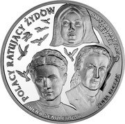 Poland 20 Zlotych Honoring Poles Who Saved the Jews 2009 MW Proof Y# 704 POLACY RATUJACY ŻYDOW SIOSTRA MATYLDA GETTER ZOFIA KOSSAK IRENA SENDLEROWA coin reverse Poland 20 Zlotych Honoring Poles Who Saved the Jews 2009 MW Proof Y# 704 POLACY RATUJACY ŻYDOW SIOSTRA MATYLDA GETTER ZOFIA KOSSAK IRENA SENDLEROWA coin reverse