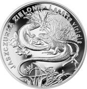 Poland 20 Zlotych The European Green Lizard 2009 MW Proof Y# 679 JASZCZURKA ZIELONA LACERTA VIRIDIS coin reverse Poland 20 Zlotych The European Green Lizard 2009 MW Proof Y# 679 JASZCZURKA ZIELONA LACERTA VIRIDIS coin reverse