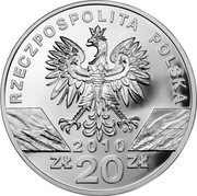 Poland 20 Zlotych Lesser Horseshoe Bat 2010 MW Proof Y# 724 RZECZPOSPOLITA POLSKA 2010 MW ZŁ 20 ZŁ coin obverse Poland 20 Zlotych Lesser Horseshoe Bat 2010 MW Proof Y# 724 RZECZPOSPOLITA POLSKA 2010 MW ZŁ 20 ZŁ coin obverse