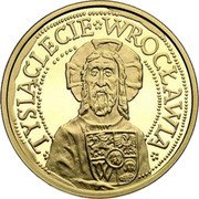 Poland 200 Zlotych 1000th Anniversary of Wroclaw City 2000 Proof Y# 393 TYSIACLECIE WROCŁAWI coin reverse