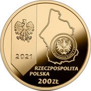 Poland 200 Zlotych (100th Anniversary of the 3rd Silesian Uprising) 200 ZŁ 2021 RZECZPOSPOLITA POLSKA coin obverse