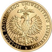 Poland 200 Zlotych 100th Anniversary of the Catholic University of Lublin 2019 MW Proof 100 LECIE KATOLICKIEGO UNIWERSYTETU LUBELSKIEGO DEO ET PATRIAE KR coin reverse