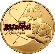 Poland 200 Zlotych The 20th Anniversary of Forming the Solidarity Trade Union 2000 Proof Y# 397 SOLIDARNOŚĆ 1980-2000 coin reverse