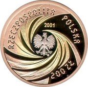 Poland 200 Zlotych Year Coin 2001 MW Proof Y# 407 RZECZPOSPOLITA POLSKA 2001 MW 200 ZŁ coin obverse Poland 200 Zlotych Year Coin 2001 MW Proof Y# 407 RZECZPOSPOLITA POLSKA 2001 MW 200 ZŁ coin obverse