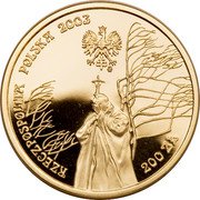 Poland 200 Zlotych 25th Anniversary of the Pontificate of John Paul II 2003 MW Proof Y# 472 RZECZPOSPOLITA POLSKA 2003 MW 200 ZŁ coin obverse Poland 200 Zlotych 25th Anniversary of the Pontificate of John Paul II 2003 MW Proof Y# 472 RZECZPOSPOLITA POLSKA 2003 MW 200 ZŁ coin obverse