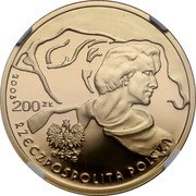 Poland 200 Zlotych International Exhibition in Japan 2005 MW Proof Y# 536 2005 RZECZPOSPOLITA POLSKA 200 ZŁ MW coin obverse Poland 200 Zlotych International Exhibition in Japan 2005 MW Proof Y# 536 2005 RZECZPOSPOLITA POLSKA 200 ZŁ MW coin obverse