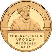 Poland 200 Zlotych 500th Anniversary of the Birth of Mikolaj Rej 2005 MW Proof Y# 889 1505 1569 500. ROCZNICA URODZIN MIKOŁAJA REJA coin reverse Poland 200 Zlotych 500th Anniversary of the Birth of Mikolaj Rej 2005 MW Proof Y# 889 1505 1569 500. ROCZNICA URODZIN MIKOŁAJA REJA coin reverse