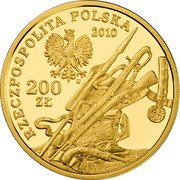 Poland 200 Zlotych Chevau-Legers of the Imperial Guard of Napoleon I 2010 MW Proof Y# 720 RZECZPOSPOLITA POLSKA 2010 MW 200 ZŁ coin obverse Poland 200 Zlotych Chevau-Legers of the Imperial Guard of Napoleon I 2010 MW Proof Y# 720 RZECZPOSPOLITA POLSKA 2010 MW 200 ZŁ coin obverse