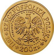 Poland 200 Zlotych White-tailed Eagle 2011 MW Y# 294 RZECZPOSPOLITA POLSKA 2011 200 ZŁ MW coin obverse Poland 200 Zlotych White-tailed Eagle 2011 MW Y# 294 RZECZPOSPOLITA POLSKA 2011 200 ZŁ MW coin obverse